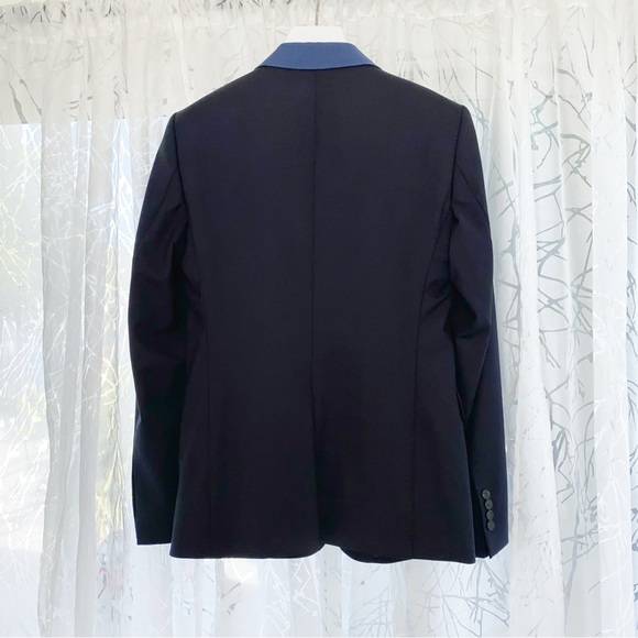 KENZO PARIS K FIT NAVY BLUE BUTTON DOWN HOMME WOOL BLAZER COAT - Picture 6 of 13